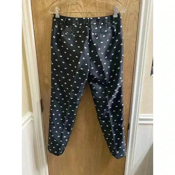 RSVP by Talbots Black White Swan All Over Print Petite High Rise Ankle Pants 2P - Picture 8 of 15